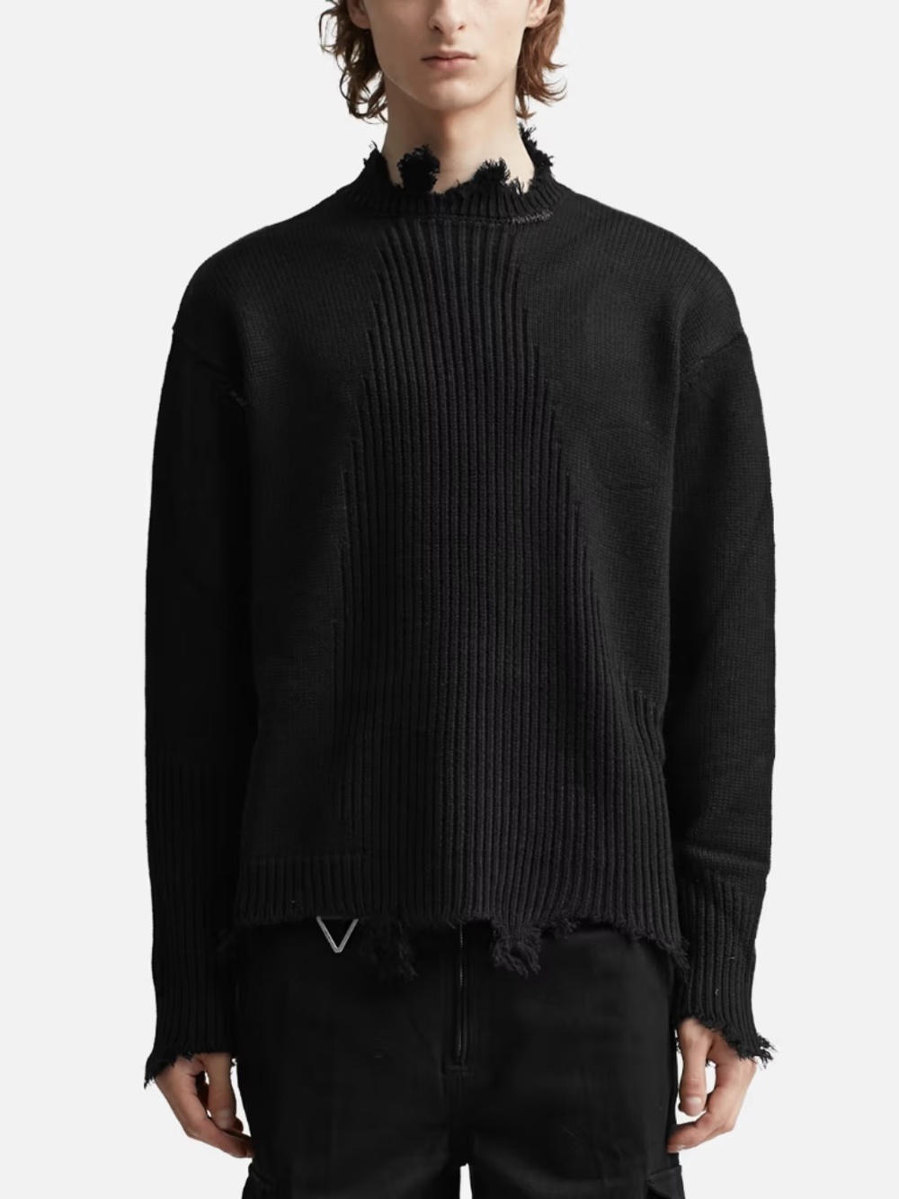 C2H4 "Filtered Reality" Arc Sculpture Knit Sweater